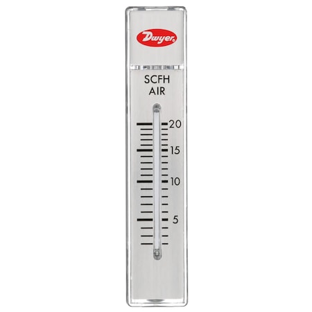 Dwyer Instruments Flowmeter, range 2-20 SCFH air, no valve. RMA-6